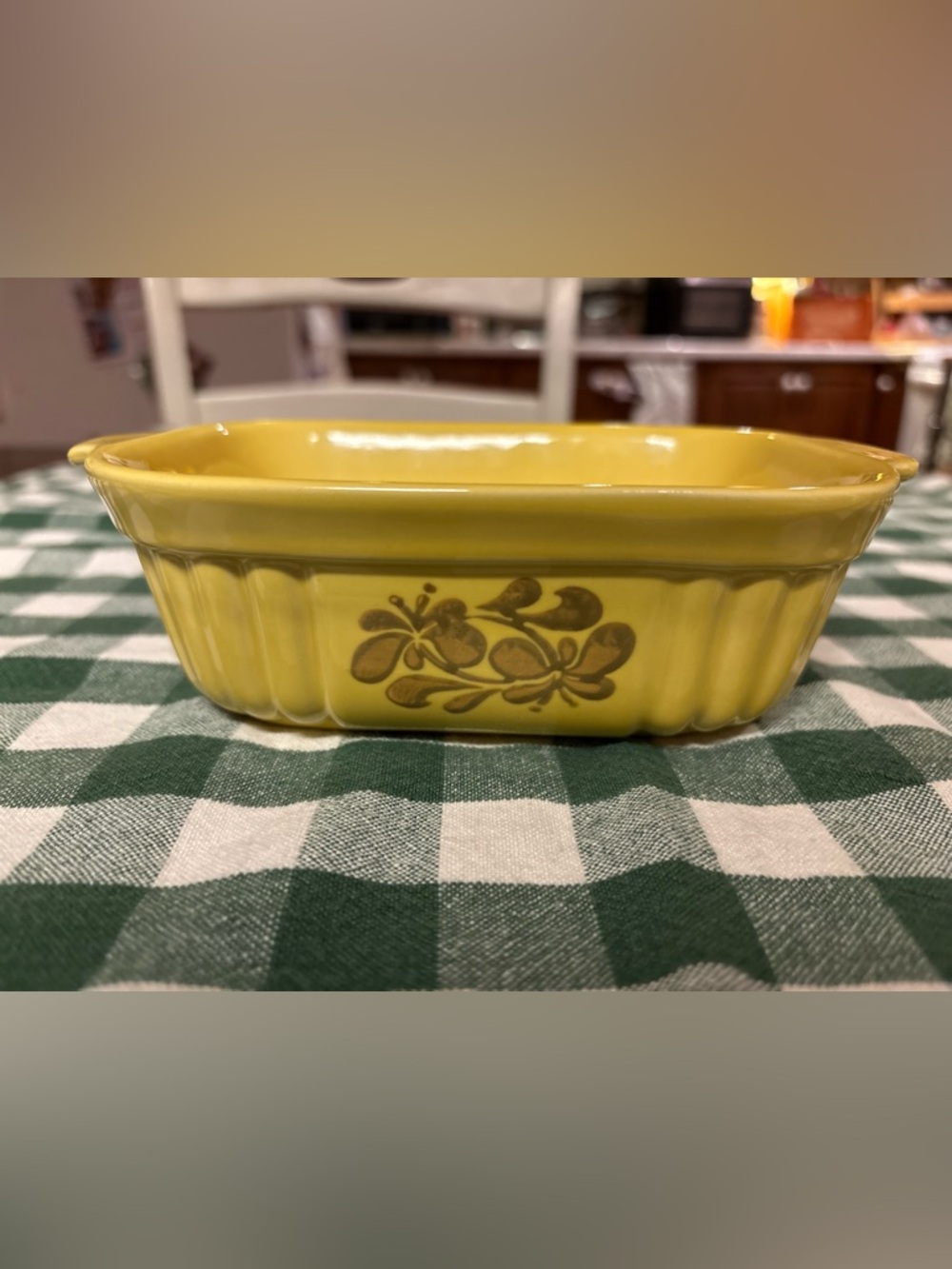 Vintage 1983 Pfaltzgraff Stoneware "Village" Yellow 16oz. Mini Loaf Pan USA